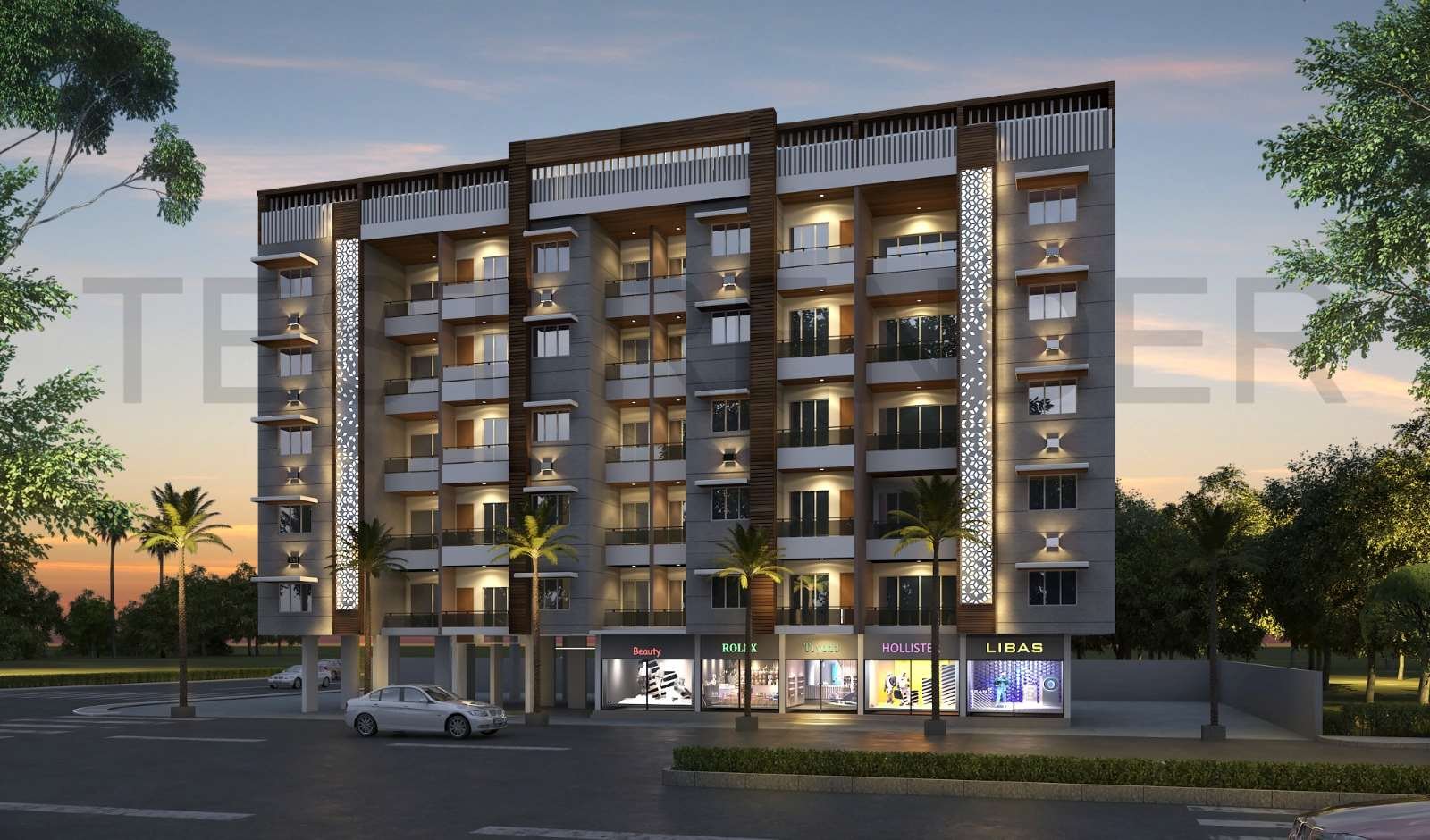 Residential Buildings With Terrace Garden At Satara